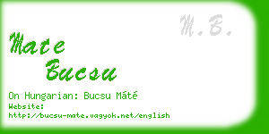 mate bucsu business card